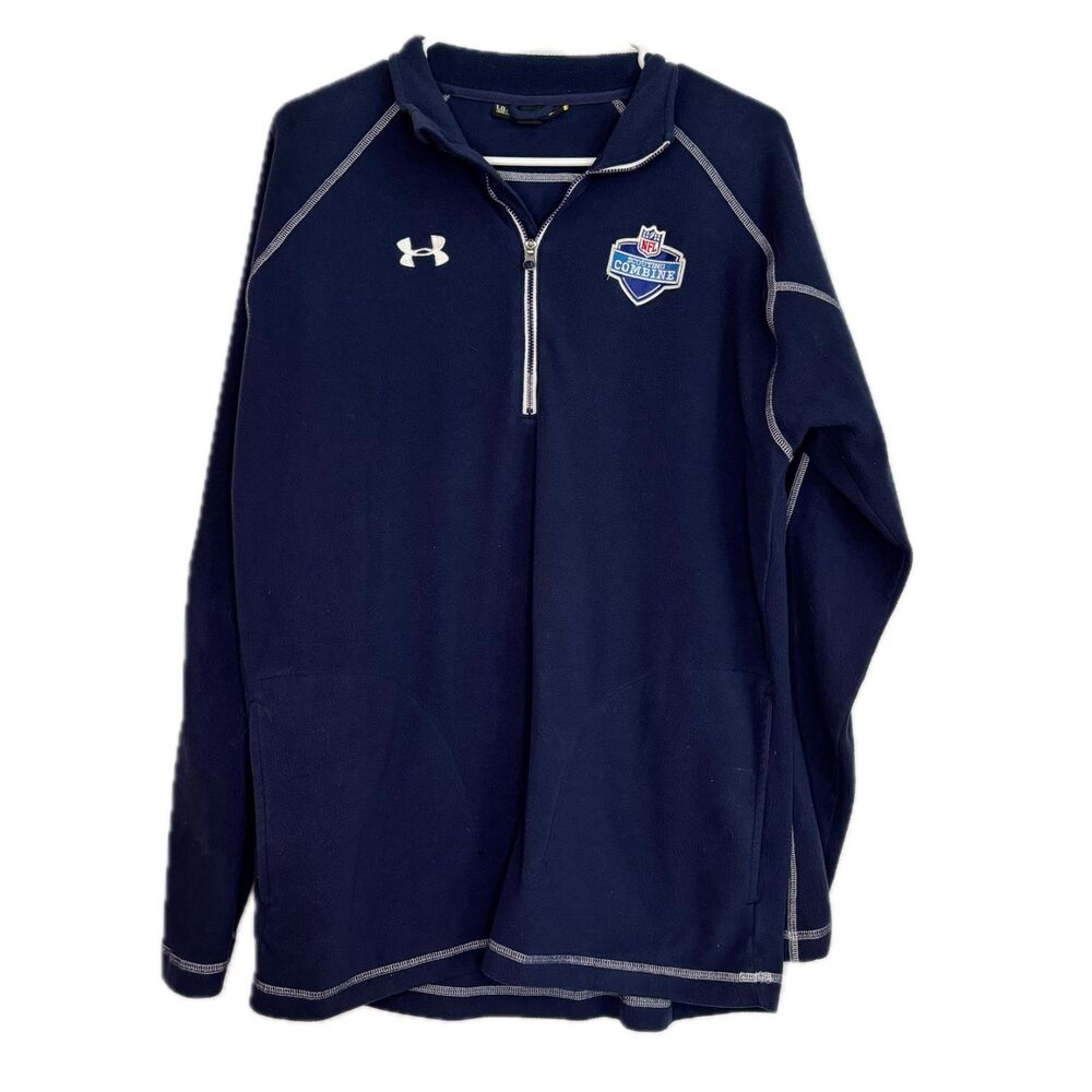 NFL Scouting Combine Under Armour Men's L Gray Alumni 1/4 Quarter Zip Pullover